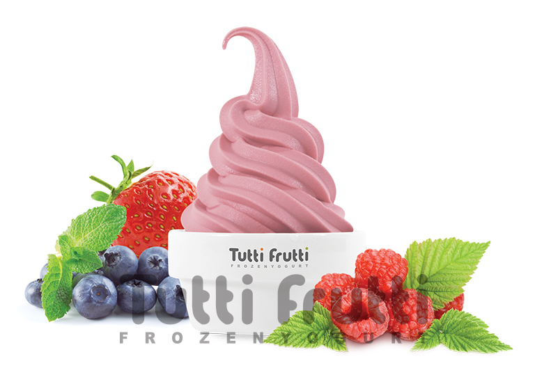 Замороженный йогурт Tutti Frutti со вкусом Три ягоды